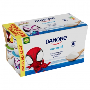 Yogur natural Danone pack de 16 unidades de 120 g.