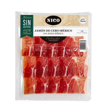 Jamón de Cebo Ibérico 50% Raza Ibérica en lonchas Nico 100 g