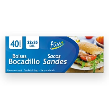Bolsa para bocadillos 22x35 Fliss 40 ud.