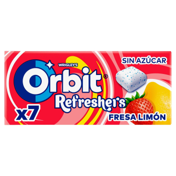 Chicles sabor fresa limón Orbit Refresh sin azúcar 7 ud.