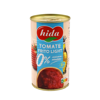 Tomate frito light Hida sin gluten y sin azúcar añadido lata 340 g.