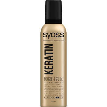 Espuma 48h extra strong hold Keratin Syoss 250 ml.