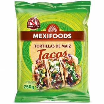 Tortillas de maíz para tacos Mexifoods sin gluten 250 g.