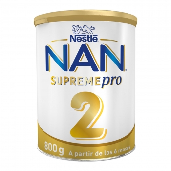 Leche infantil de continuación desde 6 meses Nestlé Nan Supreme Pro 2 sin aceite de palma lata 800 g.