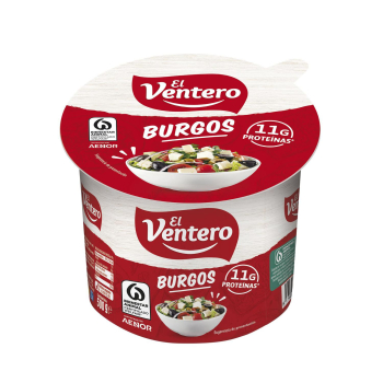 Queso de vaca fresco de Burgos en tarrina El Ventero 500 g.