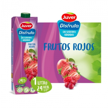 Zumo de frutos rojos sin azúcar añadido Juver- Disfruta brik 1 l.