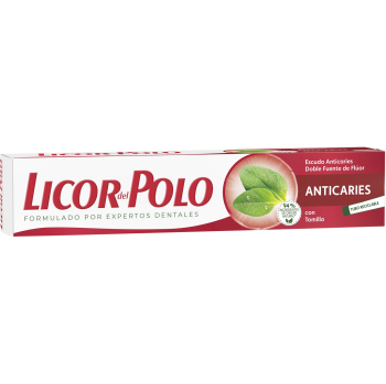 Dentífrico doble fuente de flúor Anticaries Licor del Polo 75 ml.