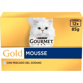 Purina Gourmet Gold Comida Húmeda para Gato Mousse Pescado del Oceano 12x85 g.