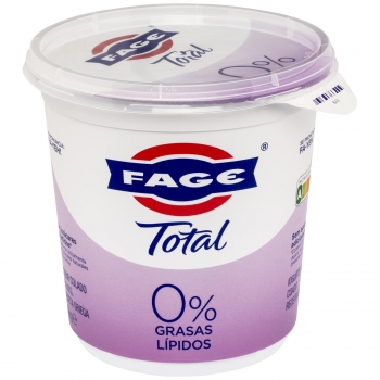 Yogur colado desnatado natural receta griega sin azúcar añadido Fage Total 1 kg.