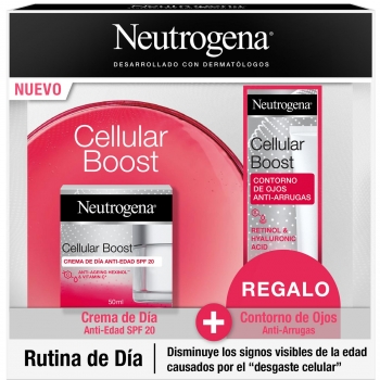 Set de día Cellular Boost Neutrogena: crema de día antiedad 50 ml + Contorno de ojos antiarrugas 15 ml.