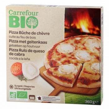 Pizza rulo de queso de cabra ecológica Carrefour Bio 360 g.