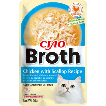 Caldo para gatos sabor pollo con vieira Churu Broth 40 g.