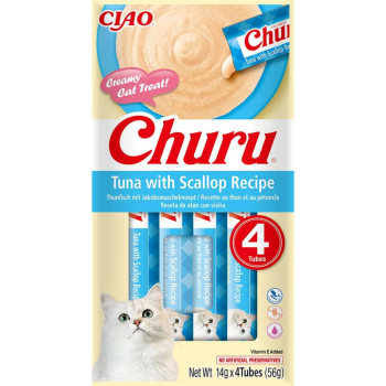 Paté de gato sabor atún con vieira Churu 4x14 g