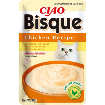 Puré para gatos receta pollo Churu Bisque 40 g.