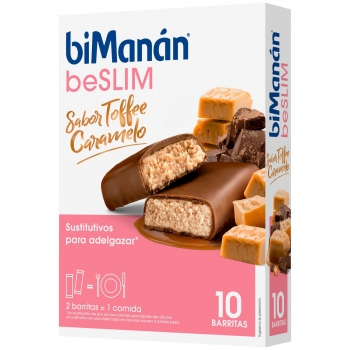 Barritas sabor toffee caramelo Bimanán 10 ud.