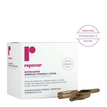 Repavar revitalizante ampollas Vitamina C Activa Ferrer pack de 20 unidades de 1,5 ml.