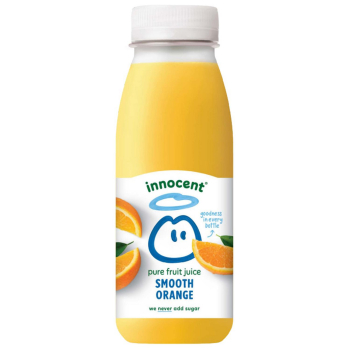 Zumo de naranja Innocent sin pulpa y sin azúcares añadidos botella 250 ml.