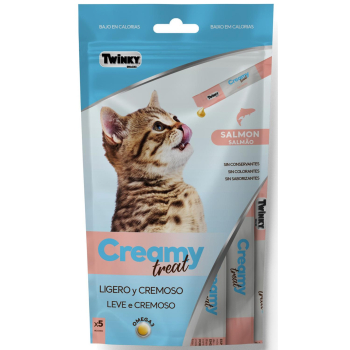 Snack crema de salmón para gatos Twinky 5 sobres