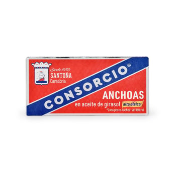 Anchoas en aceite de girasol alto oléico Consorcio 29 g.