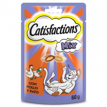 Snacks de pollo y pato para gatos Catisfactions 60 g.