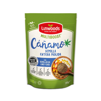 Semillas molidas de cáñamo, lino y chía ecológicas Linwoods sin gluten 200 g.