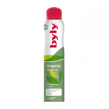 Desodorante en spray organic fresh activo 48h con menta y té verde ecológico Byly 200 ml.