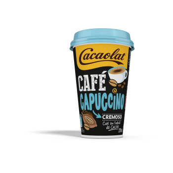 Café capuccino cremoso con un toque de cacao Cacaolat 230 ml.