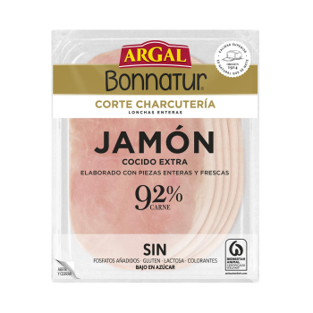 Jamón cocido extra en lonchas Bonnatur sin gluten y sin lactosa 160 g