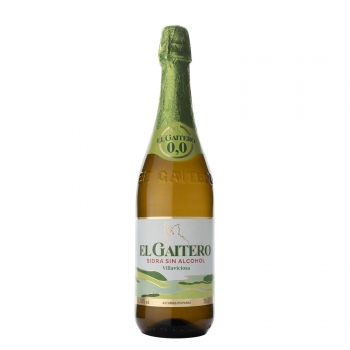 Sidra El Gaitero sin alcohol etiqueta verde sin gluten 75 cl.