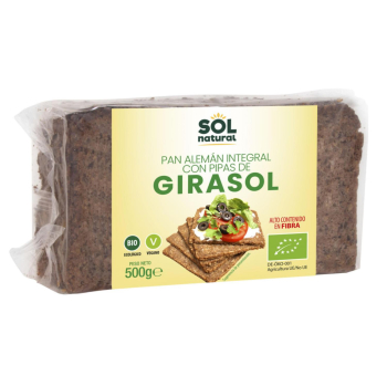 Pan alemán integral con pipas de girasol ecológico Sol Natural 500 g.