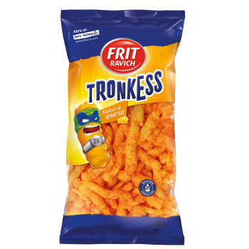 Aperitivo de maíz sabor queso Tronkess Frit Ravich sin gluten 120 g.