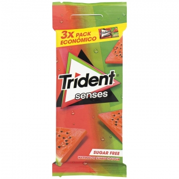 Chicle sabor melón Senses Trident 3 paquetes de 23 g.