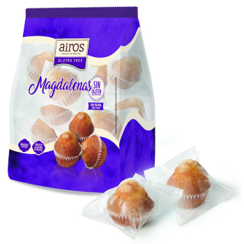 Magdalenas Airos sin gluten sin lactosa sin aceite de palma 6 ud.