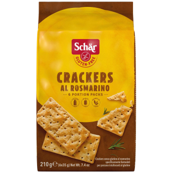 Crackers con romero Schär sin gluten y sin lactosa 210 g.