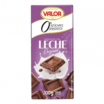 Chocolate con leche sin azúcares añadidos Valor sin gluten 100 g.