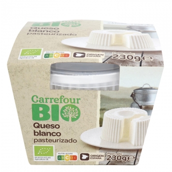 Queso blanco pasteurizado ecológico Carrefour Bio 230 g.