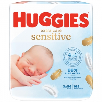 Toallitas bebé Huggies Pure Extra Care 168 ud.