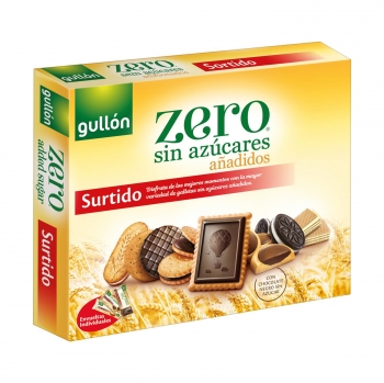 Surtido de galletas sin azúcar añadido Zero Gullón 319 g.