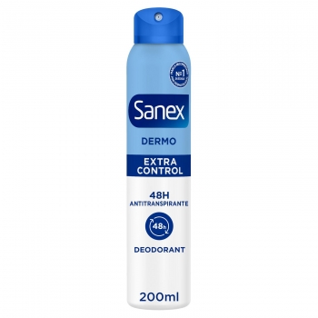 Desodorante en spray dermo extra control 48h Sanex 200 ml.