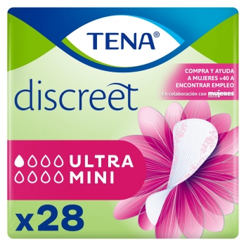 Protegeslip para incontinencia de orina ultra mini Discreet Tena 28 ud.