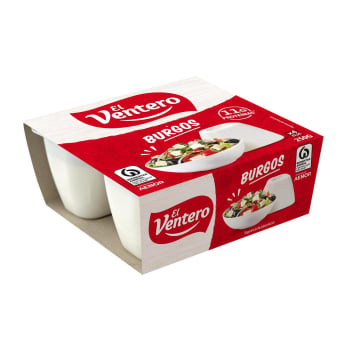 Queso fresco de Burgos El Ventero pack de 4 unidades de 62,5 g. 4 x 62,5 g