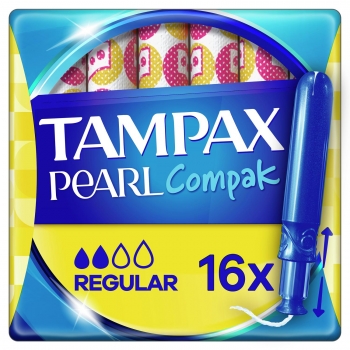 Tampones regular pearl compak Tampax 16 ud.