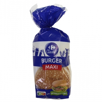 Pan de burger maxi Classic´ Carrefour 4 ud.