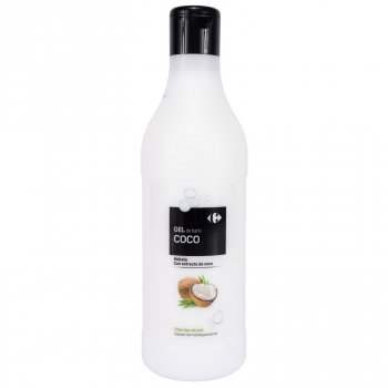 Gel de ducha hidratante de coco Carrefour 1500 ml.