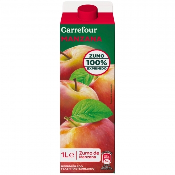 Zumo de manzana exprimido Carrefour brik 1 l.