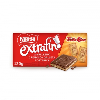 Chocolate con relleno cremoso y trozos de galleta Tosta Rica  Nestlé Extrafino 120 g.