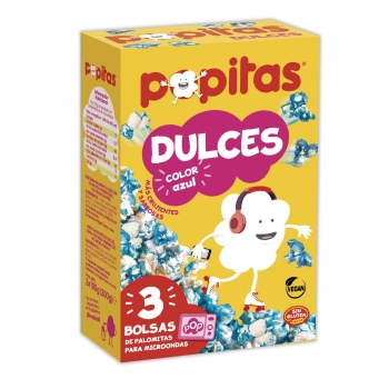 Palomitas dulces para microondas Popitas sin gluten pack de 3 unidades de 100 g.