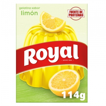 Preprado para gelatina sabor limón Royal 114 g.