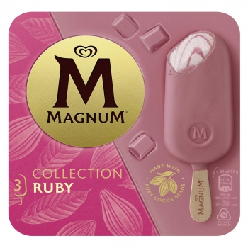 Bombón helado Ruby Berries & Cream Collection Magnum 3 ud.