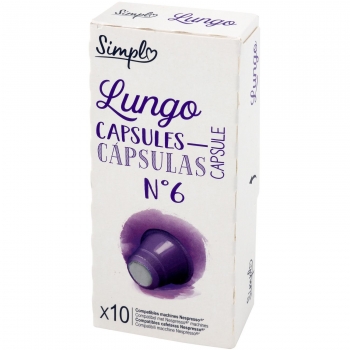 Café lungo en cápsulas Simpl compatible con Nespresso 10 ud.